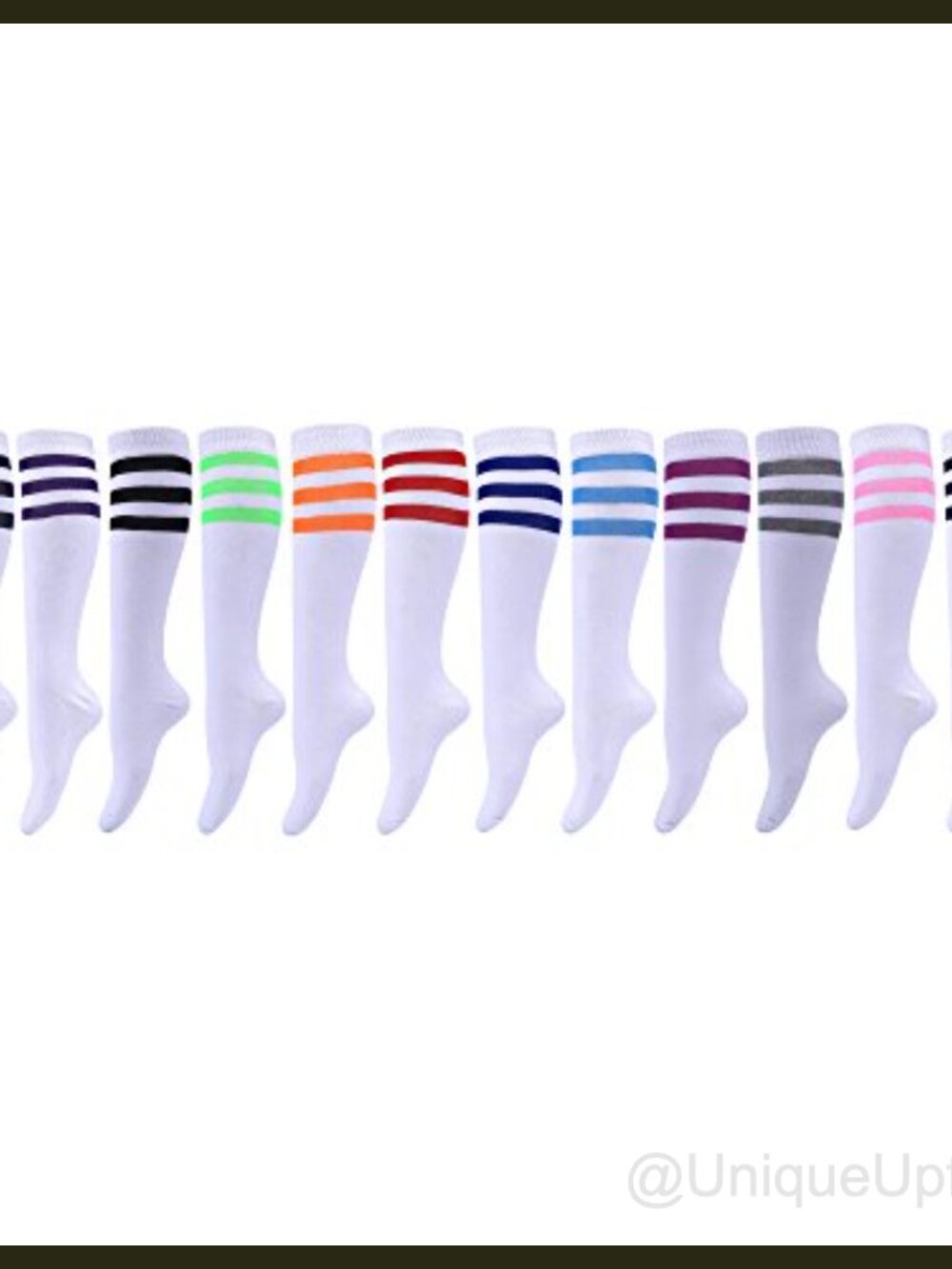 Women's 12 Pair Knee High Socks Cotton Spandex Lightweight High-Top
